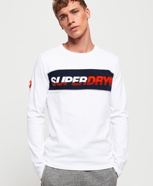 Superdry Applique New House Hosszú Ujjú Férfi Pólók Fehér | BHQKE7014